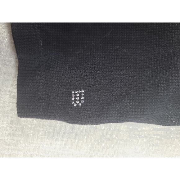 Bebe Sport Y2K women's long sleeve henley shirt black Size Medium Elena Gilbert - Picture 8 of 8